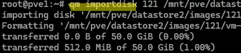 qm importdisk - import external disk image into Proxmox VM