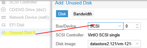 Reconnect system disk to SCSI controller