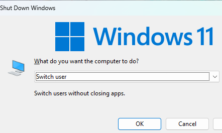 Switch user dialog without closing apps