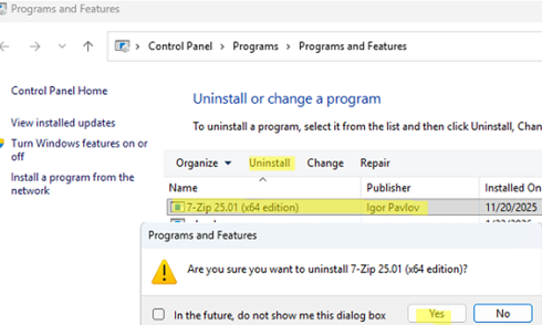 Use the Uninstall option in the Programs and Features applet to remove bad entries