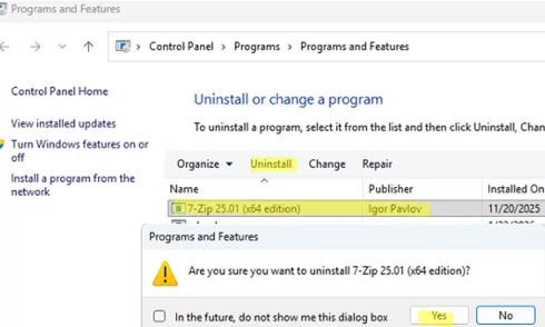 Use the Uninstall option in the Programs and Features applet to remove bad entries