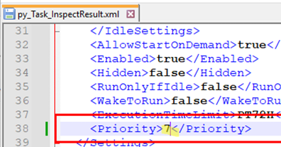 Increase task Priority in XML file