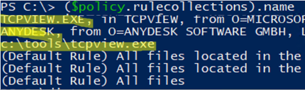 List configured AppLocker rules using PowerShell