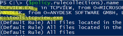 List configured AppLocker rules using PowerShell