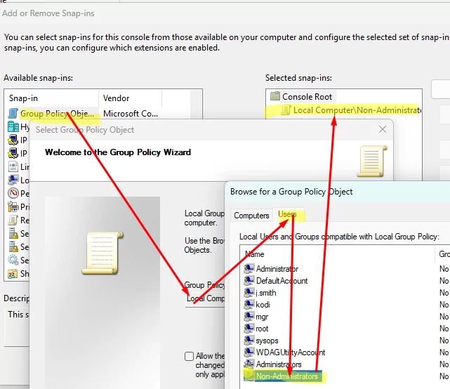 Local GPO can disable CMD for certain groups of non-admin users