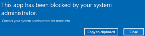 This app has been blocked by your administrator when running CMD