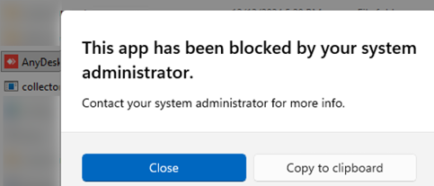 This app has been blocked by your system administrator when trying to run a program in Windows 11