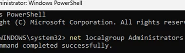 add Microsoft account to local administrators group using cmd