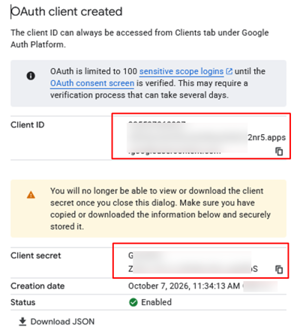 Copy Client ID and Client Secret for your app