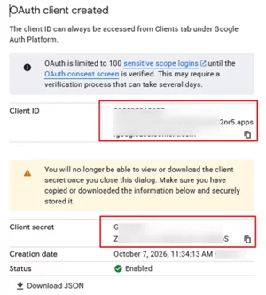 Copy Client ID and Client Secret for your app