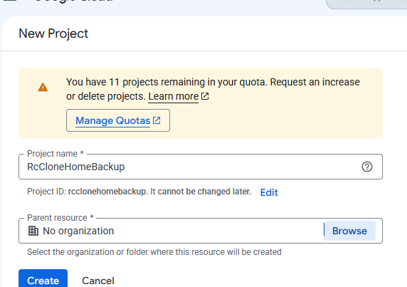 Create a Google Cloud Project