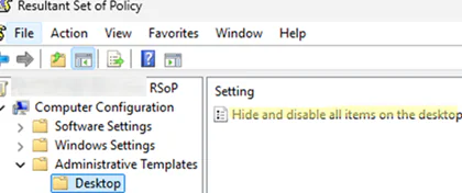GPO option: Hide and disable all items on the desktop