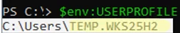 PowerShell: env:USERPROFILE