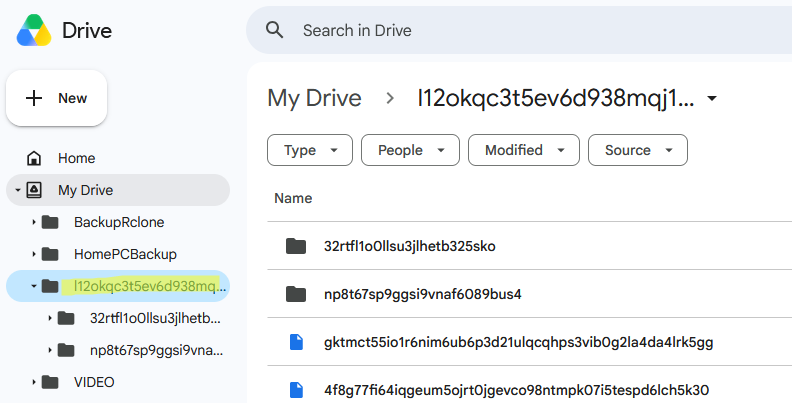 Rclone copies encrypted files to Google Drive