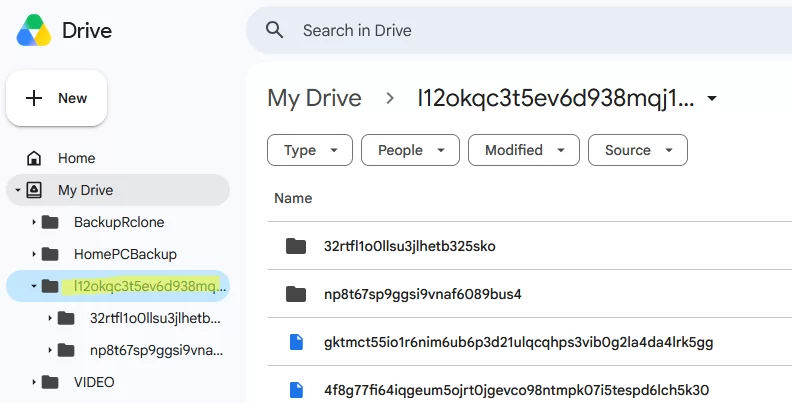 Rclone copies encrypted files to Google Drive