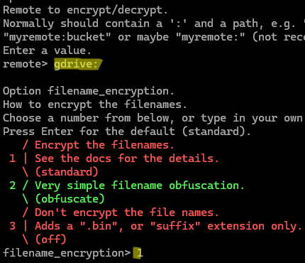 rclone enable filename encryption