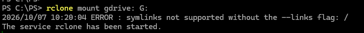 rclone mount google drive locally with drive letter assigned