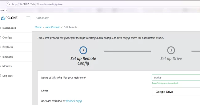 Rclone Official Built-in Web GUI