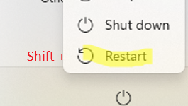 Restart Windows into Recovery Environment