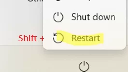 Restart Windows into Recovery Environment