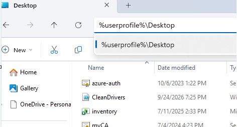 %username%/Desktop folder