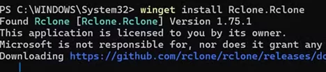 winget install Rclone